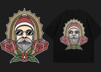 Santa old school t-shirt design