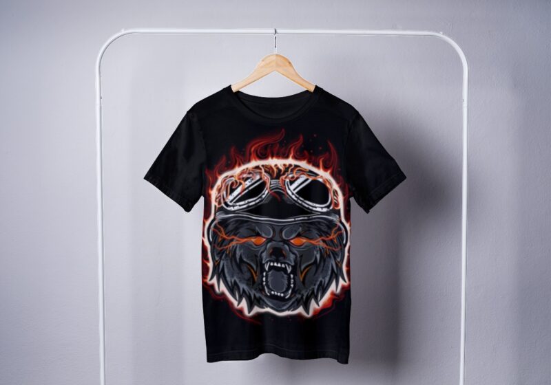 bear rider tshirt mockup