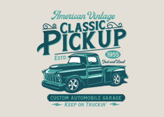 classic pickup t shirt vector file