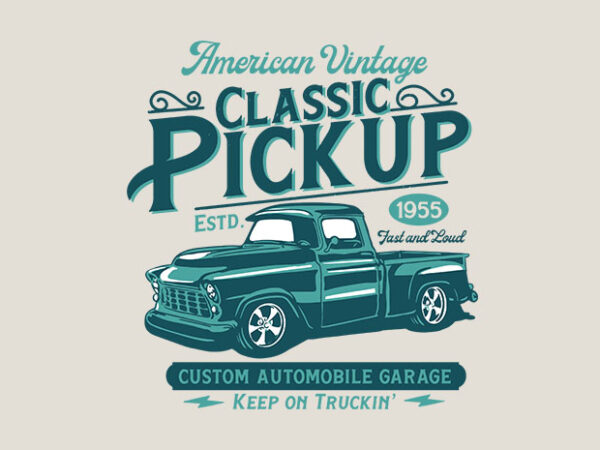 Classic pickup t shirt vector file