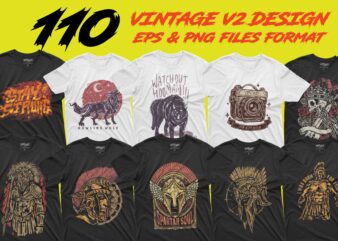 110 vintage v2 t-shirt bundle collection, pod t-shirt design,| | png | svg for dtg , dtf and sublimation print.