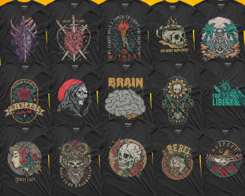 110 vintage v2 t-shirt bundle collection, pod t-shirt design,| | png | svg for dtg , dtf and sublimation print.