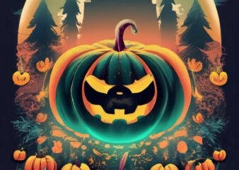 tshirt design, Hauntingly beautiful pumpkin artwork PNG File