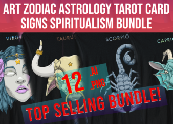 Art Zodiac Pop Culture Astrology Tarot Card Sign Spiritualism Bundle 2024 2025