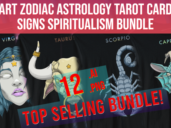 Art zodiac pop culture astrology tarot card sign spiritualism bundle 2024 2025 t shirt vector