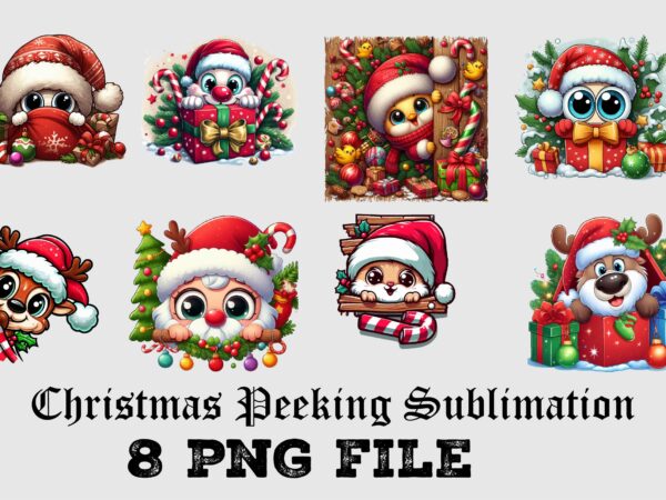 Christmas peeking sublimation bundle t shirt vector file Christmas peeking sublimation bundle t shirt vector file