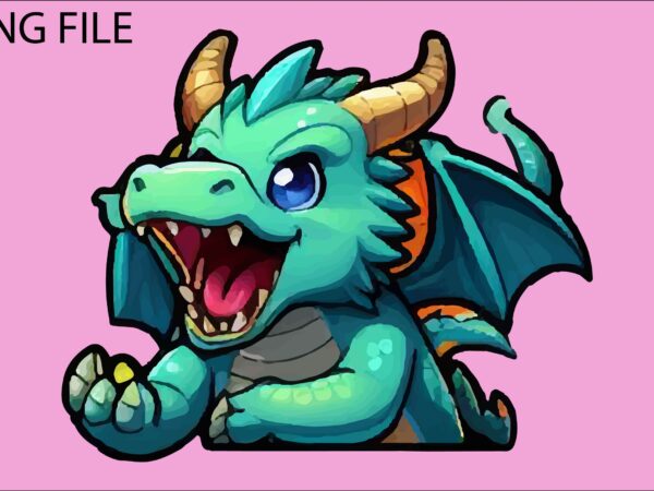 Dragon colorful sticker png sublimation t shirt vector illustration