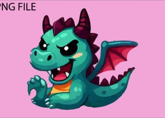 Dragon colorful sticker PNG Sublimation t shirt vector illustration