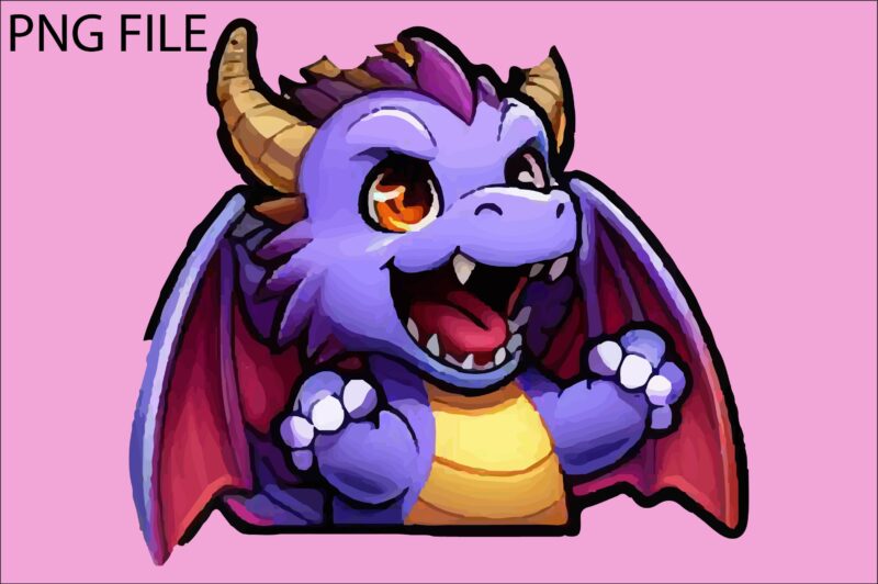 Dragon colorful sticker PNG Sublimation