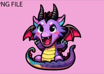 Dragon colorful sticker PNG Sublimation t shirt vector illustration