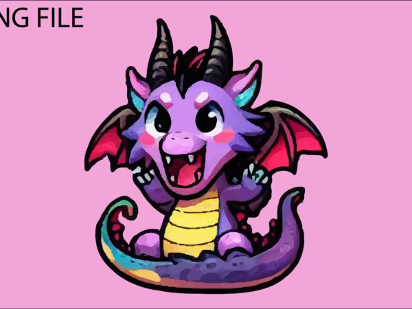 Dragon colorful sticker png sublimation t shirt vector illustration