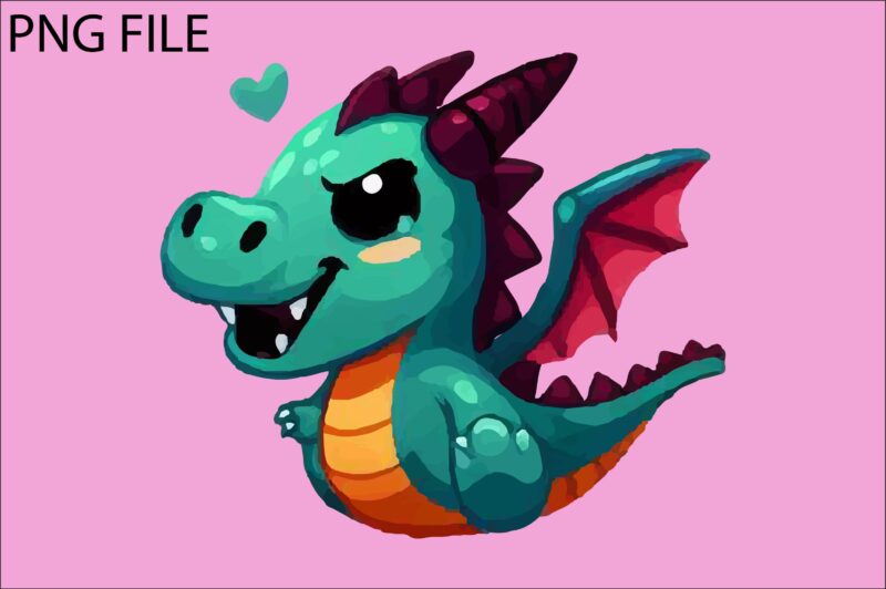 Dragon colorful sticker PNG Sublimation