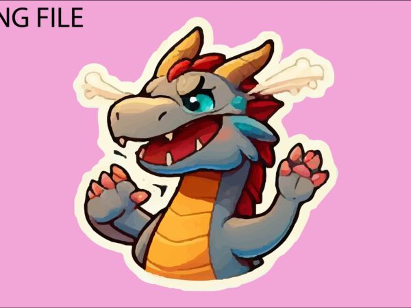 Dragon colorful sticker png sublimation t shirt vector illustration