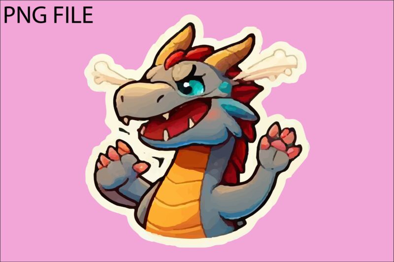 Dragon colorful sticker PNG Sublimation