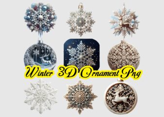 Winter 3d Ornament PNG Sublimation