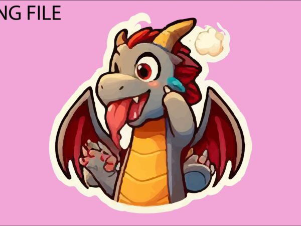 Dragon colorful sticker png sublimation t shirt vector illustration