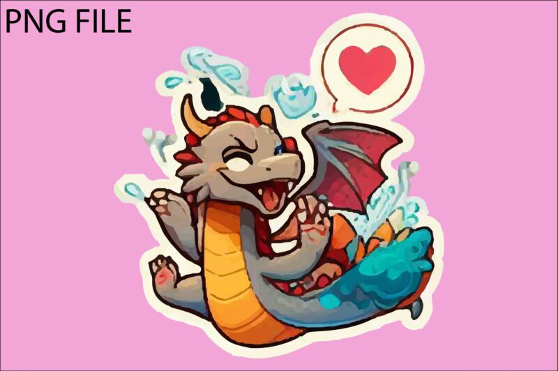 Dragon colorful sticker PNG Sublimation