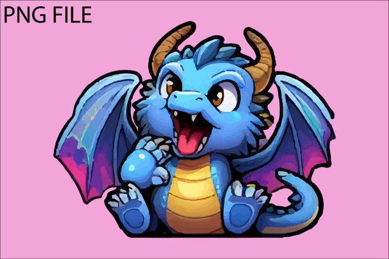 Dragon colorful sticker PNG Sublimation