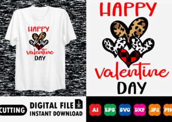 Happy valentine day shirt design print template