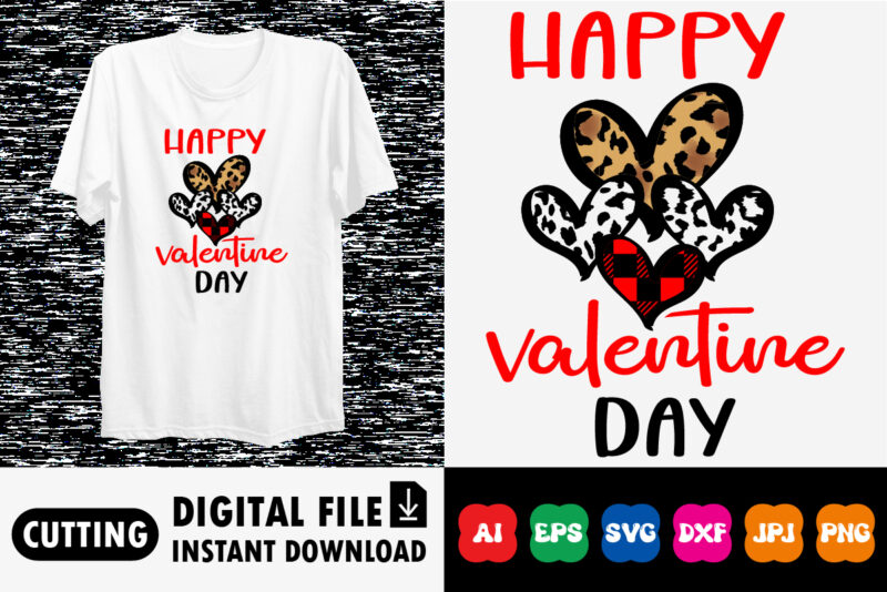 Happy valentine day shirt design print template