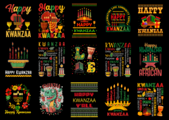 15 Kwanzaa Shirt Designs Bundle For Commercial Use Part 1, Kwanzaa T-shirt, Kwanzaa png file, Kwanzaa digital file, Kwanzaa gift, Kwanzaa do