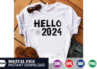 Hello 2024 t-shirt, 2024 shirt, 2024 t-shirt design, best shirt, best t-shirt design, new t-shirt, Festive Season, Happy Holidays, New Year