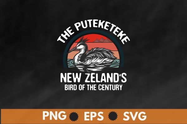 The Puteketeke New Zealand’s Bird of the Century T-shirt design vector, zealand’s, puteketeke, bird, century, funny, long, sleeve, t-shirt,