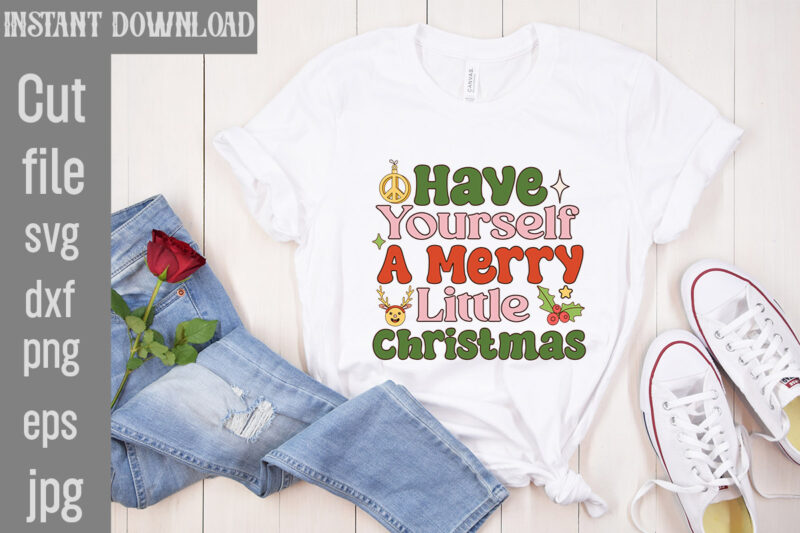 Retro Christmas T-shirt Bundle,20 Designs,on Sell Design,Big Sell Design,Png Bundle,Christmas T-shirt Designs