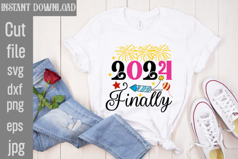 Happy New Year 2024 T-shirt Bundle,20 Designs,Happy New Year 2024 SVG Bundle,New Years SVG Bundle, New Year’s Eve Quote, Cheers 2024 Saying,