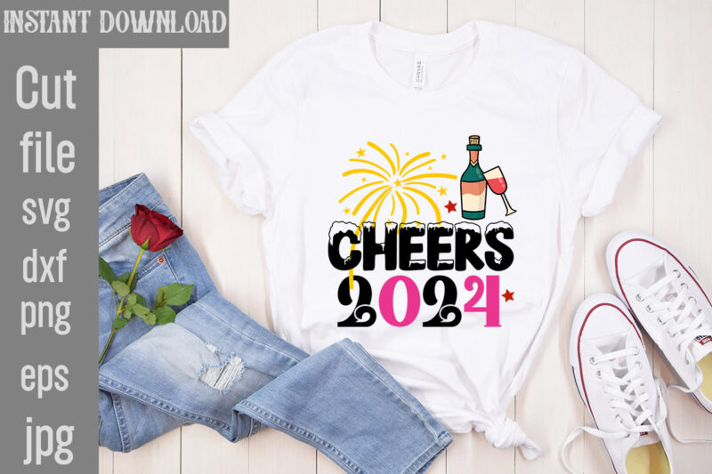 Happy New Year 2024 T-shirt Bundle,20 Designs,Happy New Year 2024 SVG Bundle,New Years SVG Bundle, New Year’s Eve Quote, Cheers 2024 Saying,