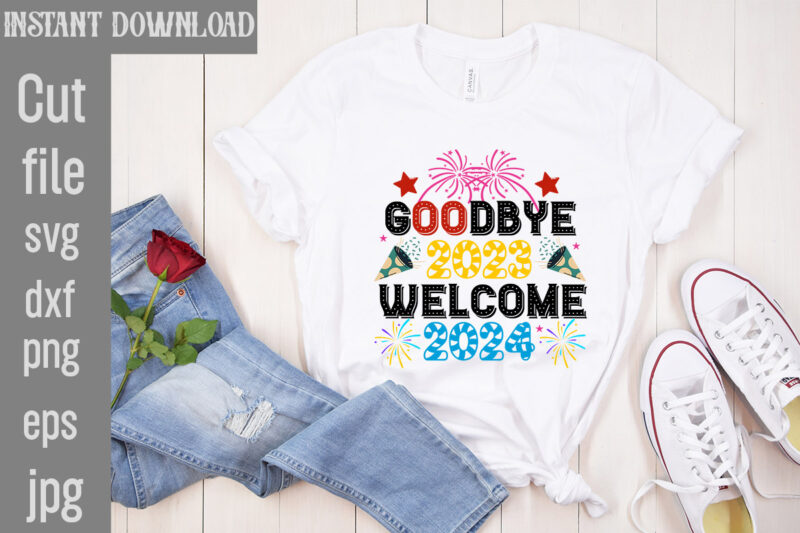 Happy New Year 2024 T-shirt Bundle,20 Designs,Happy New Year 2024 SVG Bundle,New Years SVG Bundle, New Year’s Eve Quote, Cheers 2024 Saying,