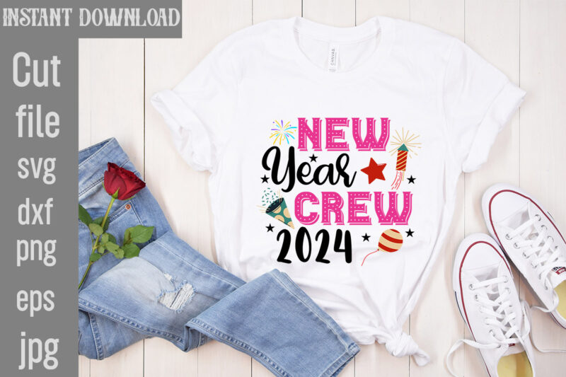 Happy New Year 2024 T-shirt Bundle,20 Designs,Happy New Year 2024 SVG Bundle,New Years SVG Bundle, New Year’s Eve Quote, Cheers 2024 Saying,