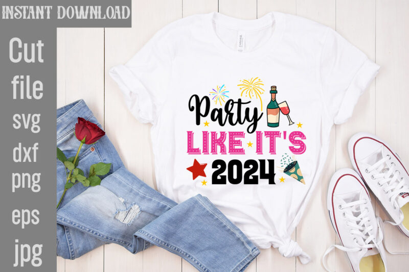 Happy New Year 2024 T-shirt Bundle,20 Designs,Happy New Year 2024 SVG Bundle,New Years SVG Bundle, New Year’s Eve Quote, Cheers 2024 Saying,