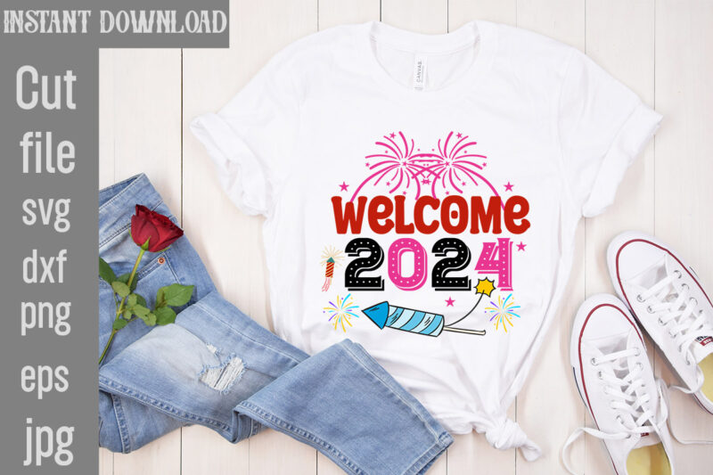 Happy New Year 2024 T-shirt Bundle,20 Designs,Happy New Year 2024 SVG Bundle,New Years SVG Bundle, New Year’s Eve Quote, Cheers 2024 Saying,