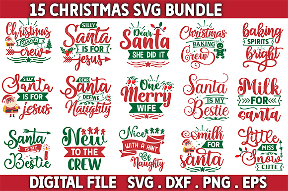 Christmas bundle, christmas svg bundle, christmas saying svg, christmas clip art, cricut, silhouette cut file, funny christmas svg bundle t shirt vector file