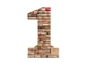Number – 1 made of books isolated