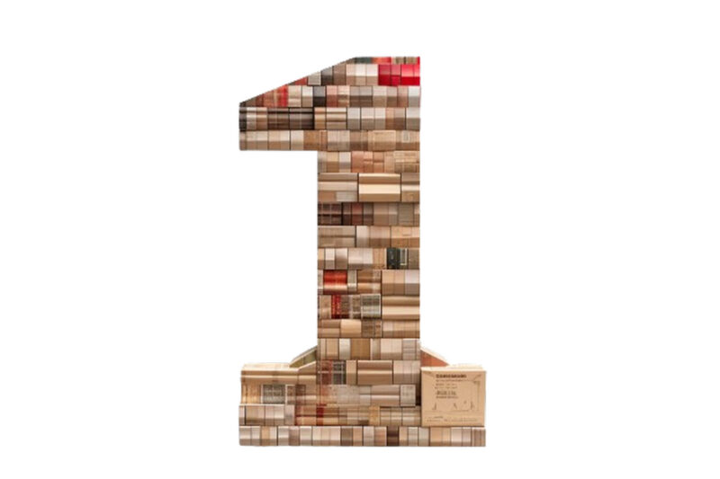 Number – 1 made of books isolated
