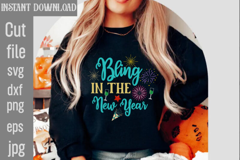 Happy New Year T-shirt Designs Bundle,20 Designs,Happy New Year SVG Bundle, Hello 2024 Svg, New Year Decoration, New Year Sign,