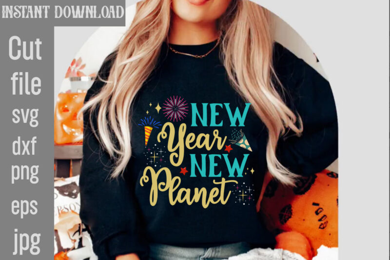 Happy New Year T-shirt Designs Bundle,20 Designs,Happy New Year SVG Bundle, Hello 2024 Svg, New Year Decoration, New Year Sign,