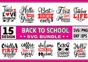 Back To School Doodles SVG Bundle, School Supplies SVG Bundle, School Supplies svg, Pencils svg, Apple svg, Books, Cut File Cricut t shirt template