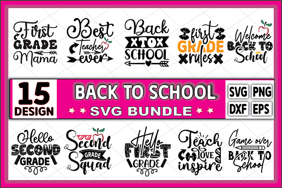 Back To School Doodles SVG Bundle, School Supplies SVG Bundle, School Supplies svg, Pencils svg, Apple svg, Books, Cut File Cricut