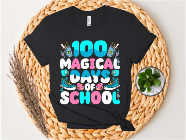 100 magical days of school svg design . 100 magical days of school t-shirt design . 100 magical days of school vector design .100 magical