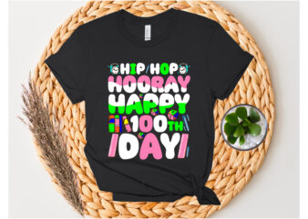 HIP HOP HOORAY HAPPY 100 TH DAY SVG Design . HIP HOP HOORAY HAPPY 100 TH DAY T-shirt Design . HIP HOP HOORAY HAPPY 100 TH DAY Vector Design