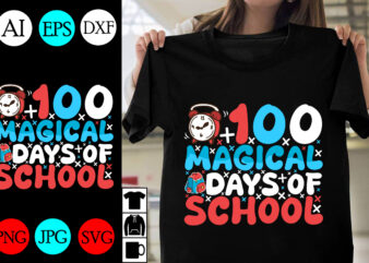 100 magical days of school SVG Design . 100 magical days of schoo T-shirt Design . 100 magical days of schoo Vector Design .100 magical day