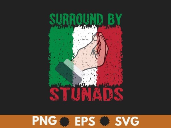 Surround by stunads t-shirt design vector,love italy italia, cool vintage italy pride design, italian flag, perfect gift, proud italian