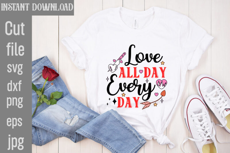 Valentine’s day t-shirt design bundle, happy valentine’s day t-shirt design, valentine svg bundle, valentine’s day sublimation png, love