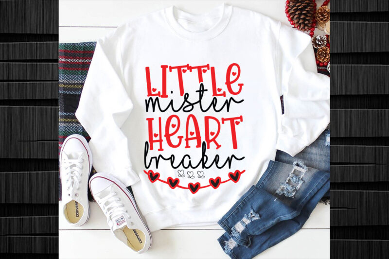 Little Mister Heart Breaker SVG design, Valentines svg bundle design, Valentines Day Svg design, Happy valentine svg design, Love Svg desig