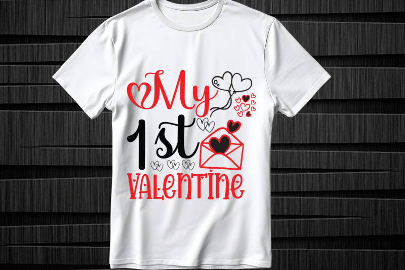 My 1st Valentine SVG design, Valentines svg bundle design, Valentines Day Svg design, Happy valentine svg design, Love Svg design, Heart s