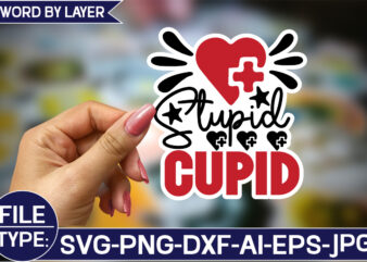 Stupid Cupid Sticker SVG Design