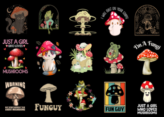 15 Mushroom Shirt Designs Bundle For Commercial Use Part 1, Mushroom T-shirt, Mushroom png file, Mushroom digital file, Mushroom gift, Mushr